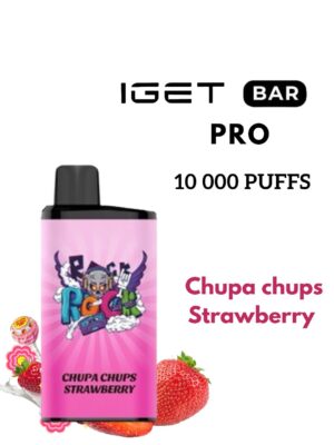 IGET BAR PRO – CHUPA CHUPS STRAWBERRY – 10 000 PUFFS